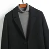 Mélange de laine pour hommes, manteau Double face pur, Version coréenne 100, longueur moyenne, à la mode, Simple, haut de gamme, hiver 231205