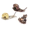 Whole- 1Pcs Red Copper Alloy Animal Toad Snail Incense Burner Holder for Incense Sticks Handmade Craft Ornament DIY Home Decor267a