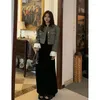 Giacche da donna Giacca vintage in tweed da donna Elegante blazer corto patchwork Cappotto corto coreano monopetto Office Lady All Match