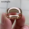 Wedding Rings Classic Rose Gold Color Tungsten Ring For Women Men Carbide Engagement Band Dome Polished Finish Width 8mm 6mm 231205