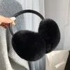 Ear Muffs Winter Women Luxury Real Fur Earmuffs Natural Warm Earmuff Cute Oversized Fluffy Genuine 231101