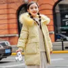 Down Coat 2023 Winter Children Girls Coat Faux Fur Hooded Warm Long Down Jacket For Girls 5-16 Years Kids Teenage Girl Parkas Snowsuit Q231205