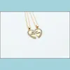 Pendant Necklaces Pendant Necklace Women Men Best Friend Heart Sier Gold 2 Pendants Bff Friendship Chain Necklaces Drop Delivery Jewel Dhovo