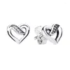 Stud Earrings LR S925 Silver Women's Zircon Heart-Shaped Cross Wrap Korea Charm Fashion 2023 Trend Party Gift Style Menacces