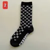 Men's Socks Hosiery South Korea China-chic Brand Men's and Women's Medium Tall La Letter Sports Baseball Yankees Ny All Over Print Fashion Skateboard Socksnnms