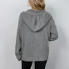 Women's Sweaters S-XL Noir Blanc Gris Tout Automne At Out Streetwear Femmes Bouton Avant Cardigan Tricots Pull a Manches sulfAvec Chapeau 231205