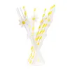 Baking Tools 30pcs Daisy Flower Paper Straws Disposable Drinking Straw For Theme Birthday Party Wedding Decoration Favors