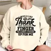 Herren-Kapuzenpullover „I Want To Thank My Middle Finger“ – Damen-Sweatshirt mit Rundhalsausschnitt und langen Ärmeln