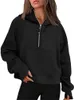 Dames Sport Half Zip Hoodie Losse Shorts Wollen Trui Effen Herfst Hoodie Pullover Straat Sweatshirt Y2k Kleding 231205