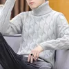 Men's Sweaters High Collar Men Sweater Turtleneck Winter Collection Thickened Twist Knitting For Teenagers Autumn