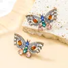 Studörhängen Koreansk trend Metal Multicolor Rhinestone Butterfly Campus samla kreativa smycken Kvinnors eleganta tillbehör