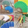 Chinese Style Products Chinese Style Products Shell Shaped Folding Fan Simple Solid Color Handmade Fabric Retro Small Portable Bamboo Dhsug