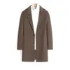 Men's Wool Blends Korean Version 100 Pure Doublesided Coat Mediumlength Fashionable Simple Highend Men Winter 231205