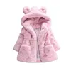 Jackets spring Baby Girls Clothes Faux Fur Coat Fleece Jacket Warm Snowsuit 1-7Y Hooded parka Children's Outerwear autumn clothing 231205