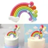 Andra festliga festförsörjningar Rainbow Cake Toppers Flags Decor Kids Girl Birthday Topper Baking Dessert Top Cupcake Wedding Decor2610