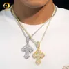 Nuovi arrivi Sterling Sier Ciondolo Moissanite con croce di diamanti Hip Hop Lab ghiacciato di alta qualità Baguette
