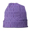 Berets Halloween Horror Purple Bat Pattern Beanies Caps Men Women Unisex Trend Winter Warm Knitting Hat Adult Bonnet Hats