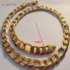 Nya män tung 12mm stämpel 24k Real Yellow Solid Gold GF Autentic Finish Miami Cuban Link Chain Necklace263C