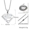 Superman-Anhänger mit Anhänger, überzogene Superman-Halsketten, Schmuck für Männer und Frauen, PN-002209v