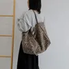 Torby wieczorowe duża pojemność lampartowa torba na płótnie torebka żeńska kobietę moda swobodne zakupy ekologiczne torba na ramię 231205