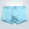 Underbyxor Mäns trosor Ice Silk Underwear Mesh Boxershorts Men Boxer Ropa Interior Hombre Calzoncillos andningsbara bambuhål Stor storlek 231205