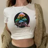 Women's T Shirts Mushrooms Goth Trashy Fairycore Crop Top Female Gothic Cute Hippie T-shirts