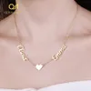Fashion Custom Names Heart symbol Necklace Stainless Steel Pendants Statement Personalized Choker For Women Gift Gold Jewelry Q111265q