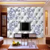 Zilveren bloem soft pack 3d achtergrond muur muurschildering 3D wallpaper 3d muurpapieren voor tv -achtergrond262Z