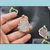 Anhänger Halsketten Grüne Jade Buddha Anhänger 925 Silber vergoldet Helles Gold Chalcedon Maitreya Weißer Achat Anhänger ohne Drop Lieferung Dho12