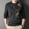 남자의 스웨터는 맨 치스 긴장을 쏟아 부어 Hommes Tricot Jeune 모드 Haut Assressenti Gris Pull Noir-S-4XL 231205