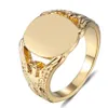 7-16 wielkość dużego pierścienia męska kobieta ze stali ze stali nierdzewnej Złoty owalny kształt gładki palec biżuteria nieszkodliwa ochrona środowiska3184