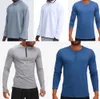 Lulu Mens Outfit Hoodies T Shirts Yoga Hoody Tshirt Lulu Sports Raishing Hips Wear Elastic Fitness Casual Style 2