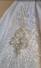 2024 novo luxo sereia vestido de casamento com decote em v mangas compridas pesado handwork contas de cristal lantejoulas noiva vestidos formais africano árabe vestidos de novia