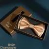 Bow Ties Men's bow tie and groom's wedding threedimensional doublelayer British formal dress Korean man black burgundy 231204