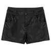 Herren Shorts Männer Latex Kurze Hosen Lässige Streerwear Weiches PU-Leder Mittlere Taille Taschen Hosen Sexy Party Dessous