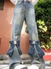 Calças femininas Harajuku Y2K Flare Jeans Lavado Azul Slim Mulheres Moda Bell Bottoms Denim Calças American Retro 2000s Estética High Street