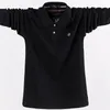 Polos Polos Men Polo Polo Prace Business Prace Casual Cotton Męs Top Tees Autumn Long Rleeve Town-Down Polo koszule plus 5xl 6xl 231205