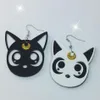 Brincos pendurados desenhos animados harajuku anime lua gato preto adorável cosplay gota joias acrílicas para mulheres fashion303h
