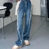 Dżinsy dżinsy mama wysoka -waistyczna retro odzież bawełniana bawełniana myszy