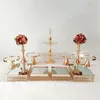 Altro set di supporti per torta dorati da forno da 3 pezzi-11 pezzi con specchio rotondo per dessert cupcake254u
