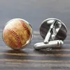 Cuff Links Soccer Cufflinks for Men Suit Shirt Best Man Cufflinks Set Football Basketball Jewelry Sports Glass Dome Cuff Links Gifts R231205