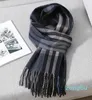 Sjaals winter kasjmier sjaal voor mannen plaid kleur warme pashmina sjaalkop wrap kwast sjaals gebreide mannen foulard