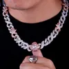 Zestawy biżuterii ślubnej dwa tony 15 mm Bling 5a Cz Cz Cuban Link Chain Star Eye Wiselant Choker Naszyjnik