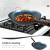 Casseroles Wok Poêle à frire profonde Cuisine pour la maison avec manche en bois Cuisinière en fer Fourniture de cuisine asiatique chinoise