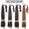 Syntetyczne peruki 34 cali syntetyczny pleciony ogon S Black Brown Blond Sairpiece Tail z włosami krawat dla kobiet fałszywe włosy S 231204