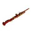 Sax Advanced Professional Soprano BB Red Lacquer Saxophone Sax Split Soprano Saxophone