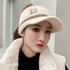 Ball Caps Winter Fashion Warm Knitted Hat Women Cold-proof Windproof Bonnet Earmuffs Casual Outdoor Sport Empty Top Letter Baseball