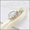 SOLITAIRE RING TUCKSHINE SPECIAL VALENTINE GIFT FL Fire Champagne Morganite Crystal Zircon Gemstone 925 Sterling Sier Plated Ryssland W Dhoc8