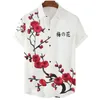 Chemises décontractées pour hommes Japonais esthétique Cherry Blossom 3D imprimé hommes chemise homme/femme mode manches courtes surdimensionné unisexe vêtements