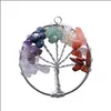 Hanger Kettingen Koper Regenboog 7 Chakra Levensboom Steen Kwarts Ketting Drop Levering Sieraden Hangers Dhwpo